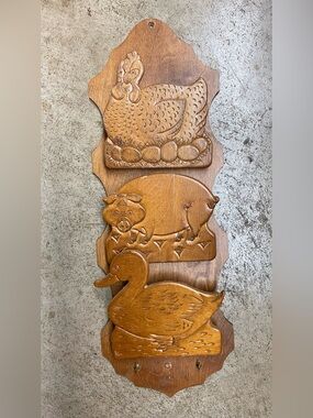 Farm Animal Wooden Wall Mail Holder